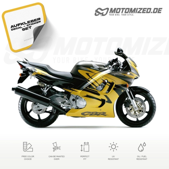 Honda CBR 600 F3 1997 with Yellow/Black Motorcycle Decals