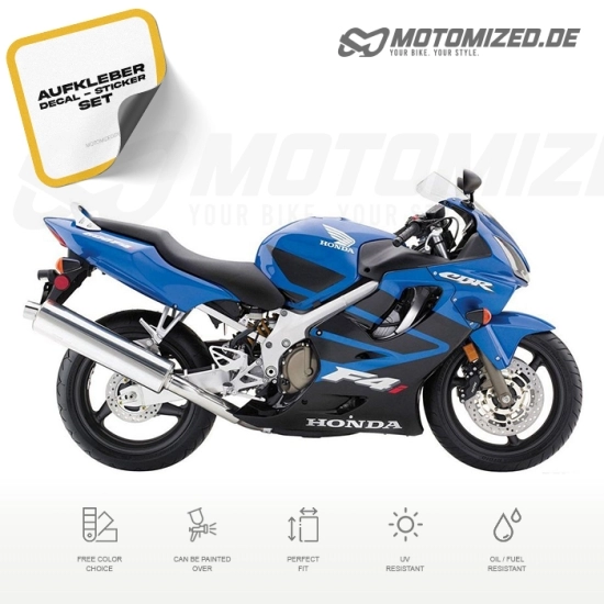 Honda CBR 600 F4i 2005 with Blue Motorcycle Decals