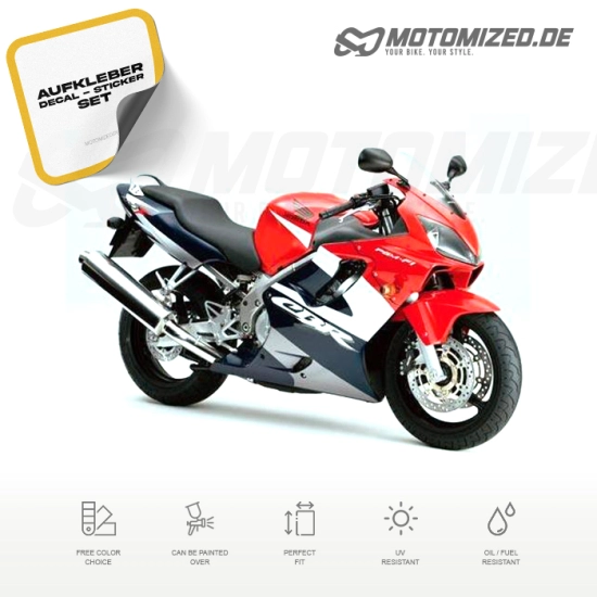 Honda CBR 600 F4 2002 with Red/Blue/White Motorcycle Decals