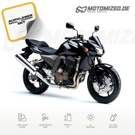 Kawasaki Z 750 2004 with Black Motorcycle Decals