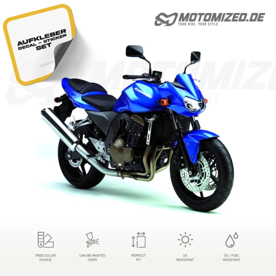 Kawasaki Z 750 2004 in blau mit Aufkleber-Dekor