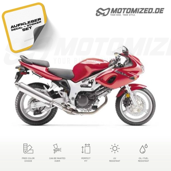Suzuki SV 650S 1999 with Red Motorcycle Decals