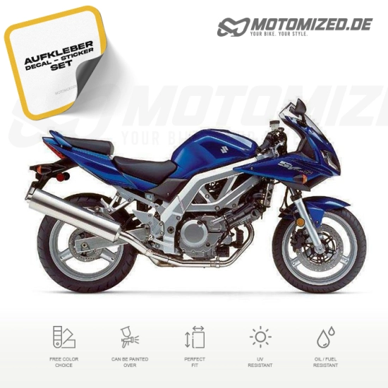 Suzuki SV 650S 2004 with Blue Motorcycle Decals