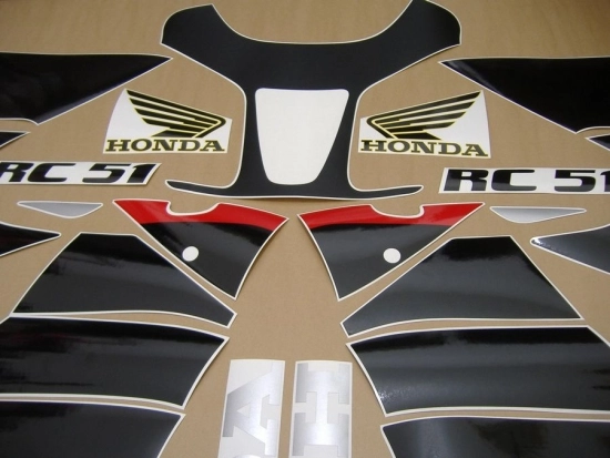 Honda RVT 1000R 2001 - Red/Silver - Sticker-Decals