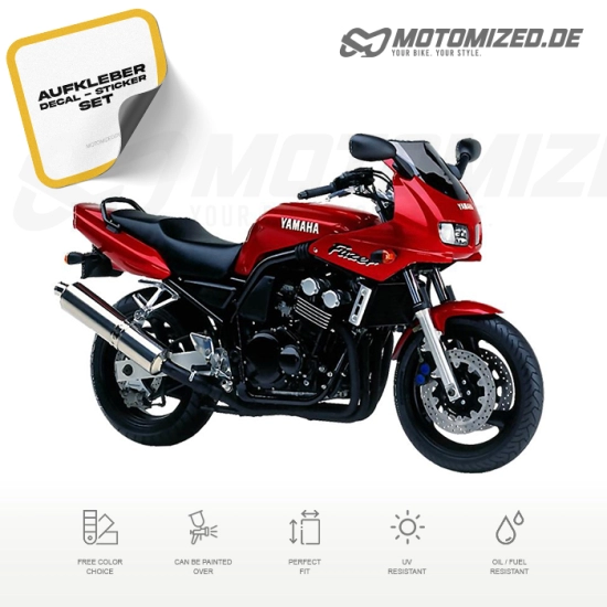 Yamaha FZS600 Fazer 1999 with Red Motorcycle Decals