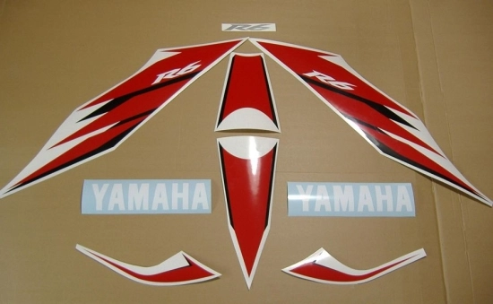 Restoration Sticker for Yamaha YZF-R6 2006 in White/Red