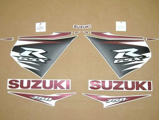 Restoration Sticker for Suzuki GSX-R 750 2012 in Black/Red