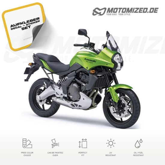 Kawasaki Versys 650 2008 in grün mit Aufkleber-Dekor