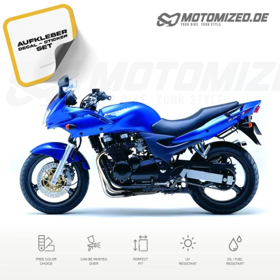 Kawasaki ZR-7S 2002 with Blue Motorcycle Decals