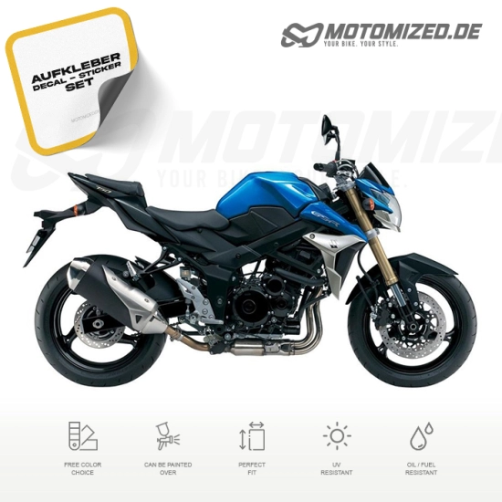 Suzuki GSR 750 2012 with Blue/Black Motorcycle Decals