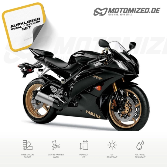 Yamaha YZF-R6 RJ15 2009 in schwarz mit Aufkleber-Dekor