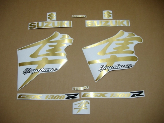 Suzuki Hayabusa 1999-2007 with Brushed-Gold Motorcycle Decals