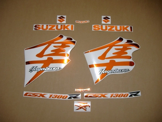 Suzuki Hayabusa 1999-2007 in Chrome-Orange mit Aufkleber-Dekor
