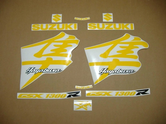 Suzuki Hayabusa 1999-2007 with Yellow Motorcycle Decals