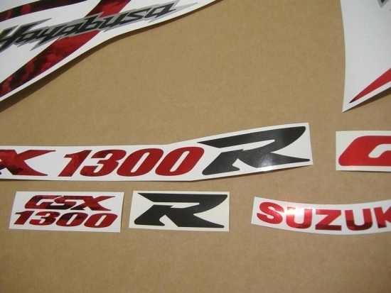 Restauration Aufkleber-Set für Suzuki Hayabusa 2008-2019 in Chrome-Rot