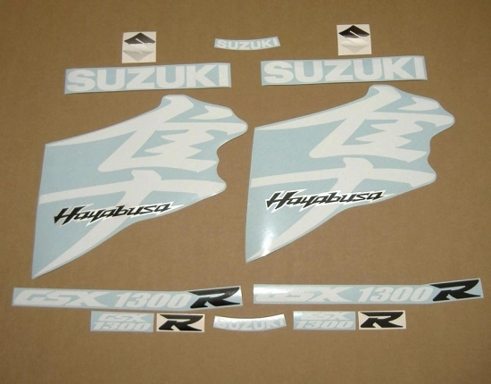 Suzuki Hayabusa 2008-2019 in weiß mit Aufkleber-Dekor