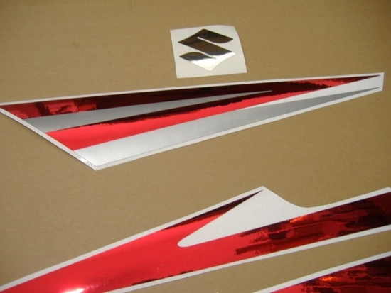 Suzuki Hayabusa GSX-1300R 2008-2015 - Silber/Chrome-Rot - Custom-Aufkleber-Dekor
