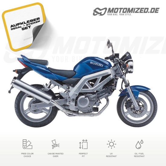 Suzuki SV 650 2003 with Blue Motorcycle Decals