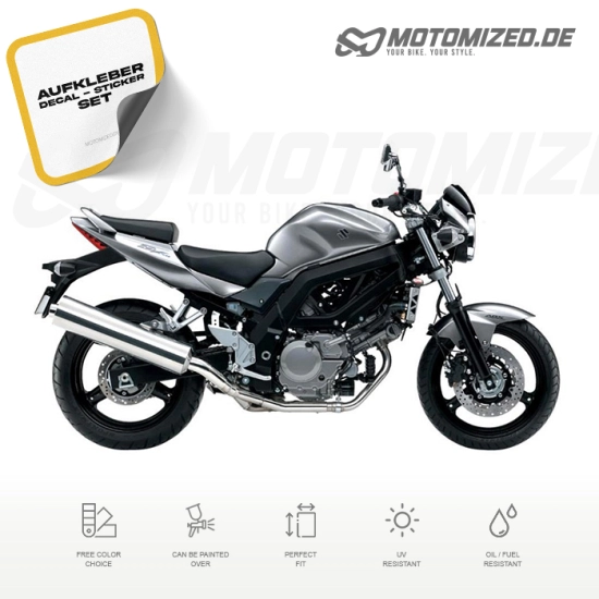 Suzuki SV 650 2009 with Silver Motorcycle Decals
