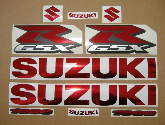 Suzuki GSX-R 1000 Universal in chrome rot mit Aufkleber-Dekor