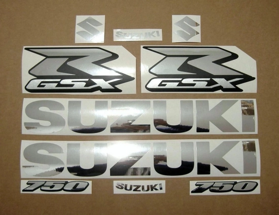 Suzuki GSX-R 750 Universal in chrome silber mit Aufkleber-Dekor