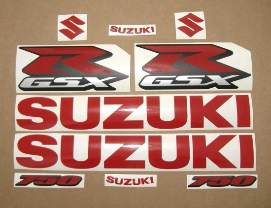 Suzuki GSX-R 750 Universal with Red Motorcycle Decals