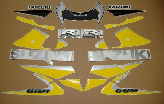 Restoration Sticker for Suzuki GSX-R 600 2000 in Yellow/Black