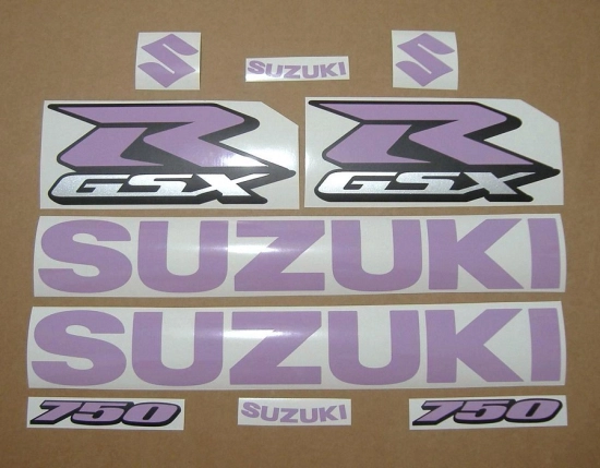 Suzuki GSX-R 750 Universal in violett mit Aufkleber-Dekor