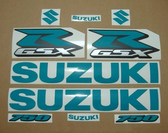 Suzuki GSX-R 750 Universal with Opal-Green Motorcycle Decals