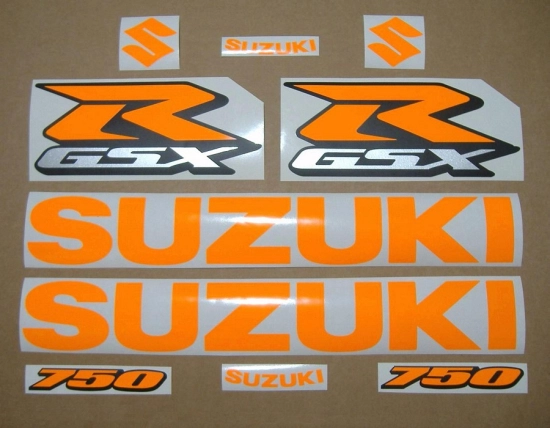 Suzuki GSX-R 750 Universal with Neon-Orange Motorcycle Decals