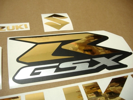 Suzuki GSX-R 750 Universal with Chrome-Gold Vinyl-Sticker