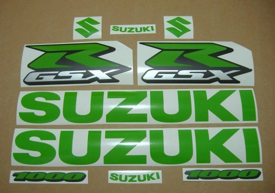 Suzuki GSX-R 1000 Universal with Lime-Green Motorcycle Decals