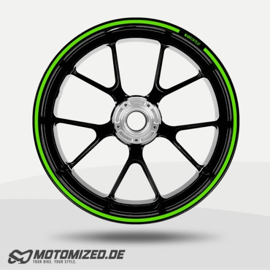 Motorcycle Rim Stripes with custom text in individual colors - fullview