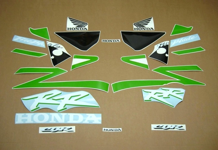 Honda CBR 954RR in limegrün mit Aufkleber-Dekor