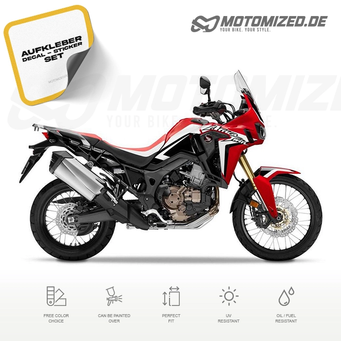 Honda CRF 1000L Africa Twin 2016 with Red/White Motorcycle Decals