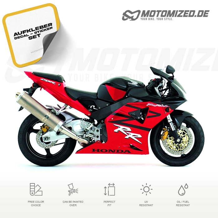 Honda CBR 954RR 2003 with Black/Red Motorcycle Decals