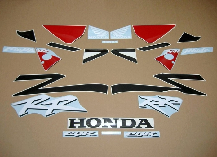 Restoration Sticker for Honda CBR 954RR 2003 in Black/Red