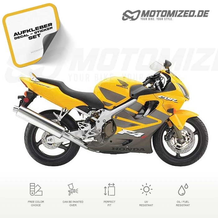 Honda CBR 600 F4i 2004 in gelb/grau mit Aufkleber-Dekor