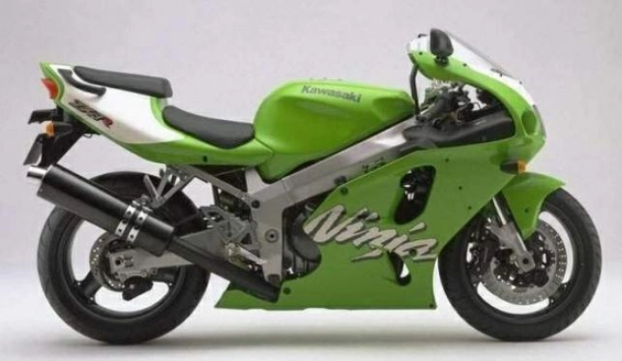 Kawasaki ZX-7R 2000 with Green Motorcycle Decals