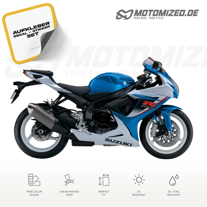 Suzuki GSX-R 600 2013 in weiß/blau mit Aufkleber-Dekor