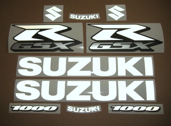 Suzuki GSX-R 1000 with Reflective White Motorcycle Decals