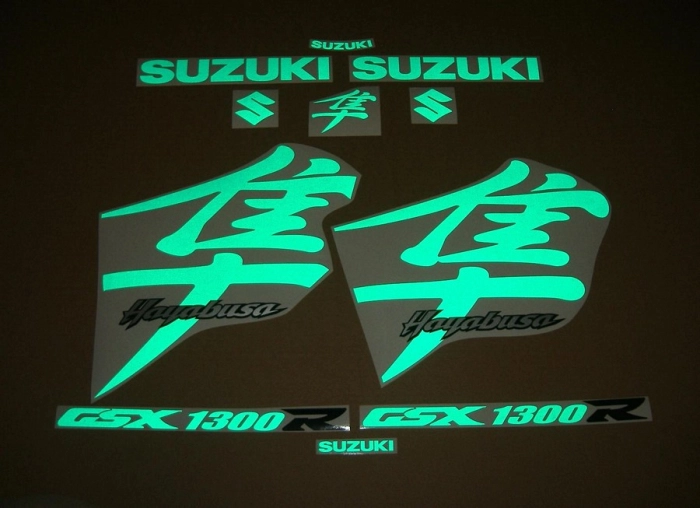 Suzuki Hayabusa 1999-2007 with Reflective Green Motorcycle Decals