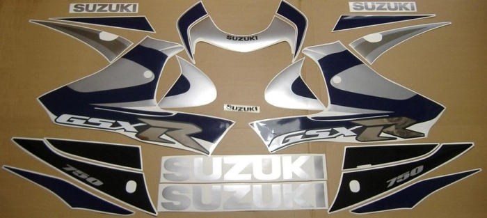 Suzuki GSX-R 750 2000 – Black/Silver - Sticker-Decals