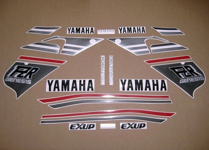 Restoration Sticker for Yamaha FZR 1000 1989 in Silver/Grey