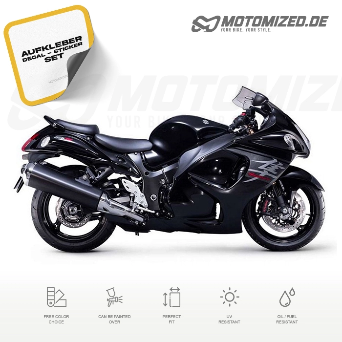 Suzuki Hayabusa 2017 in schwarz/grau mit Aufkleber-Dekor