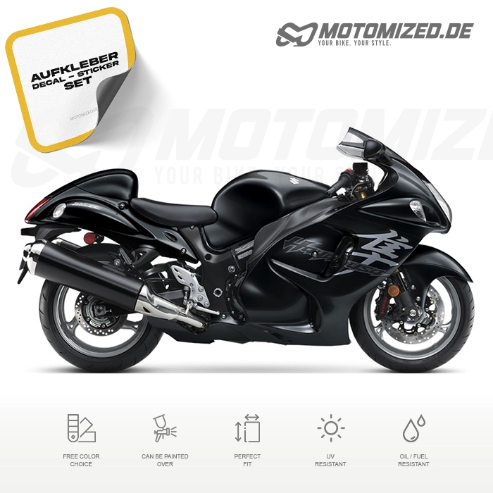 Suzuki Hayabusa 2019 with Black Motorcycle Decals