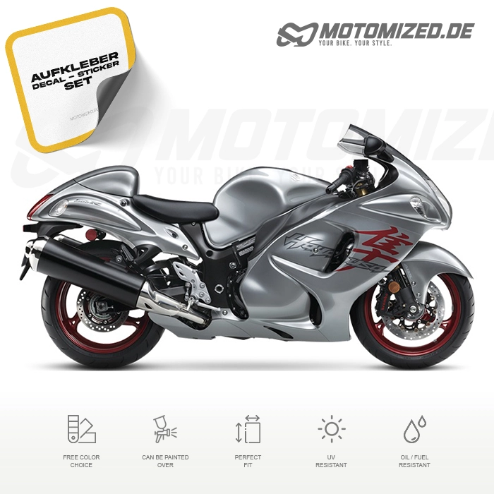 Suzuki Hayabusa 2019 with Grey Motorcycle Decals