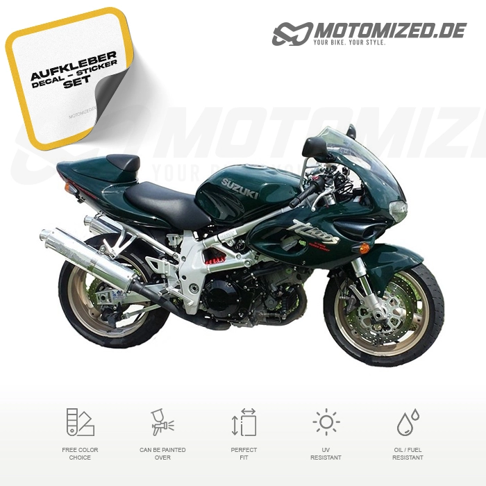 Suzuki TL 1000S 1998 in grün mit Aufkleber-Dekor