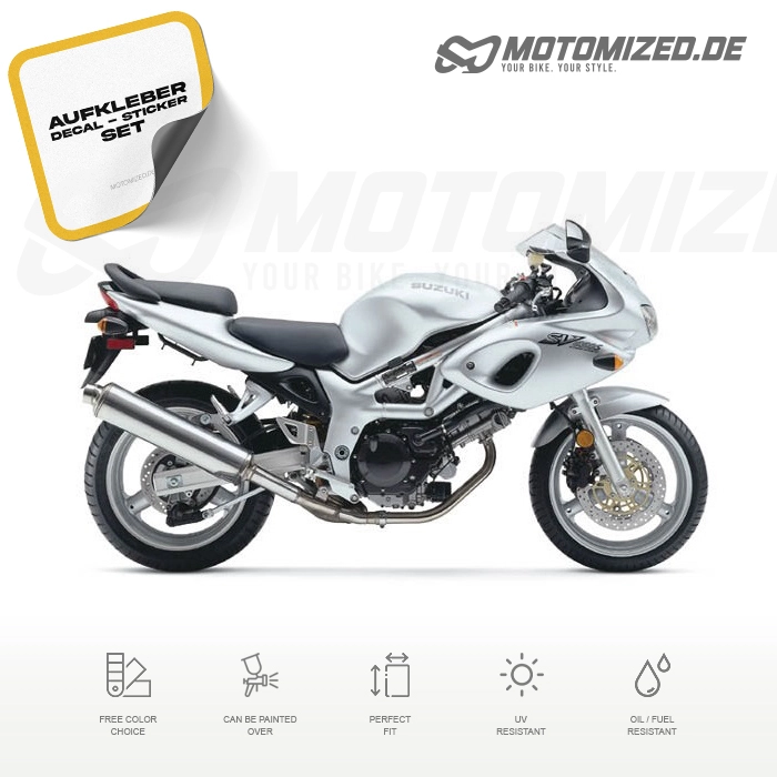 Suzuki SV 650S 2002 in silber mit Aufkleber-Dekor