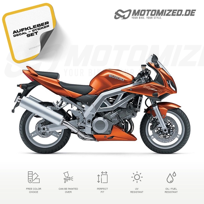 Suzuki SV 1000S 2003 with Orange Motorcycle Decals